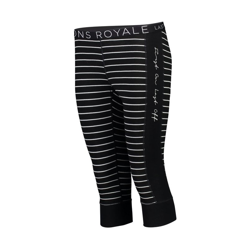 Mons Royale Womens Alagna 3/4 Legging black/thin stripe