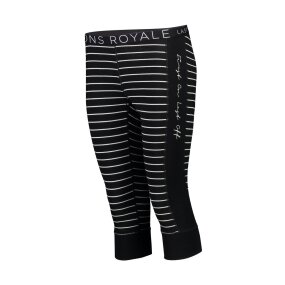 Mons Royale Womens Alagna 3/4 Legging black/thin stripe XS