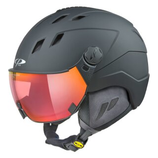 CP CORAO+ Ski & Snowboard Helm black s.t. mit DL Vario Lens Pol Red Mirror